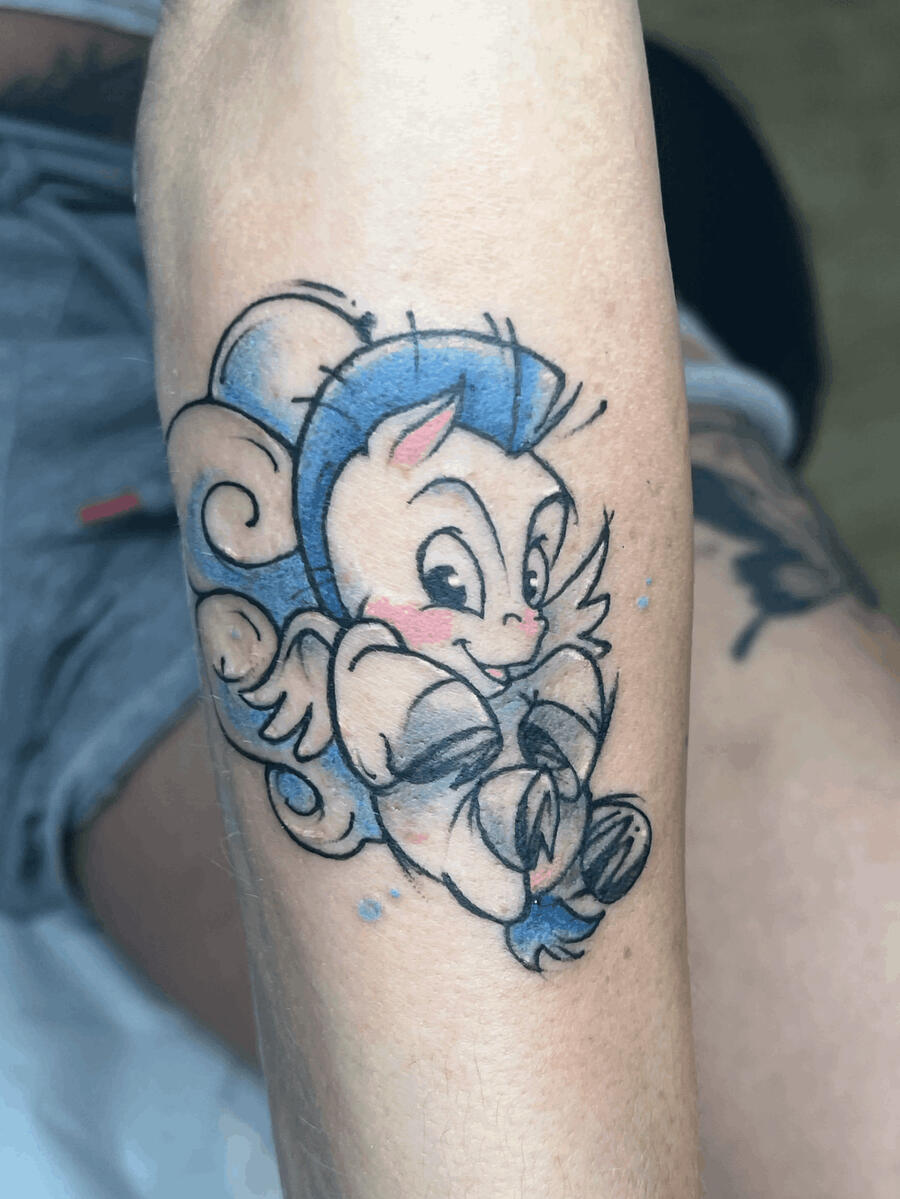 tattoo disney hercule pegase effet croquis couleur aquarelle