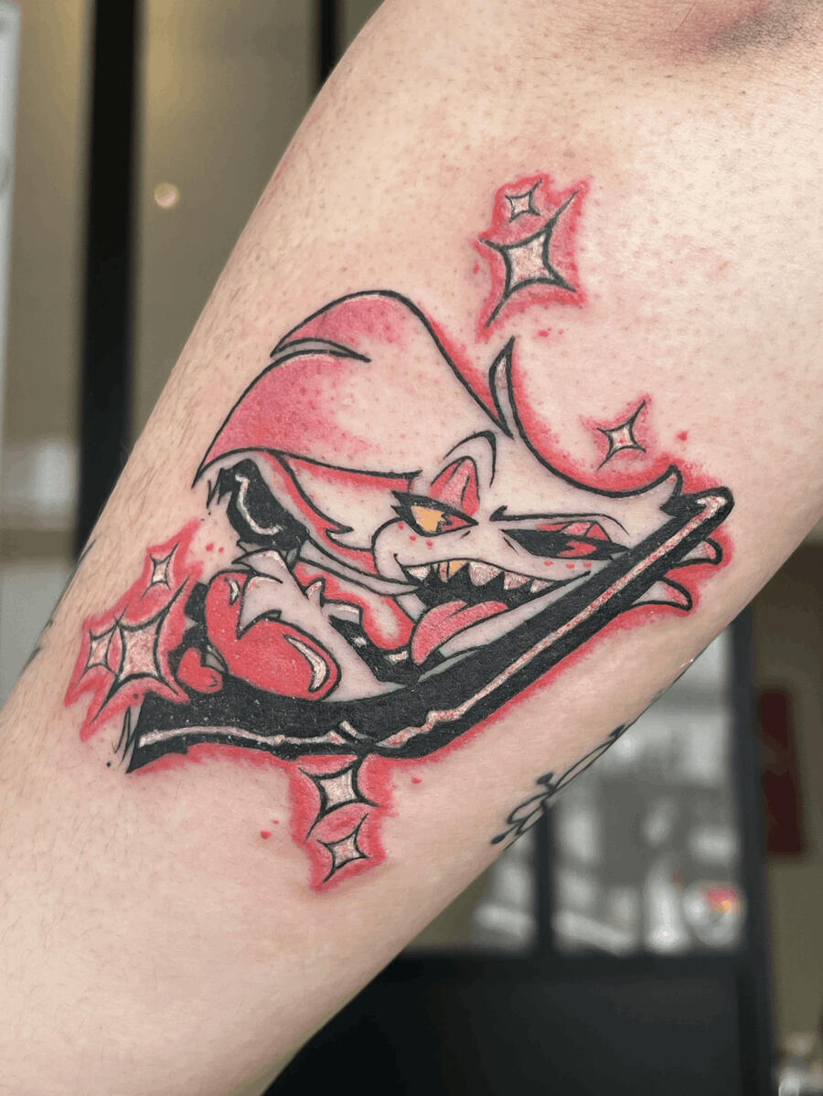 tattoo hazbin hotel angel couleur