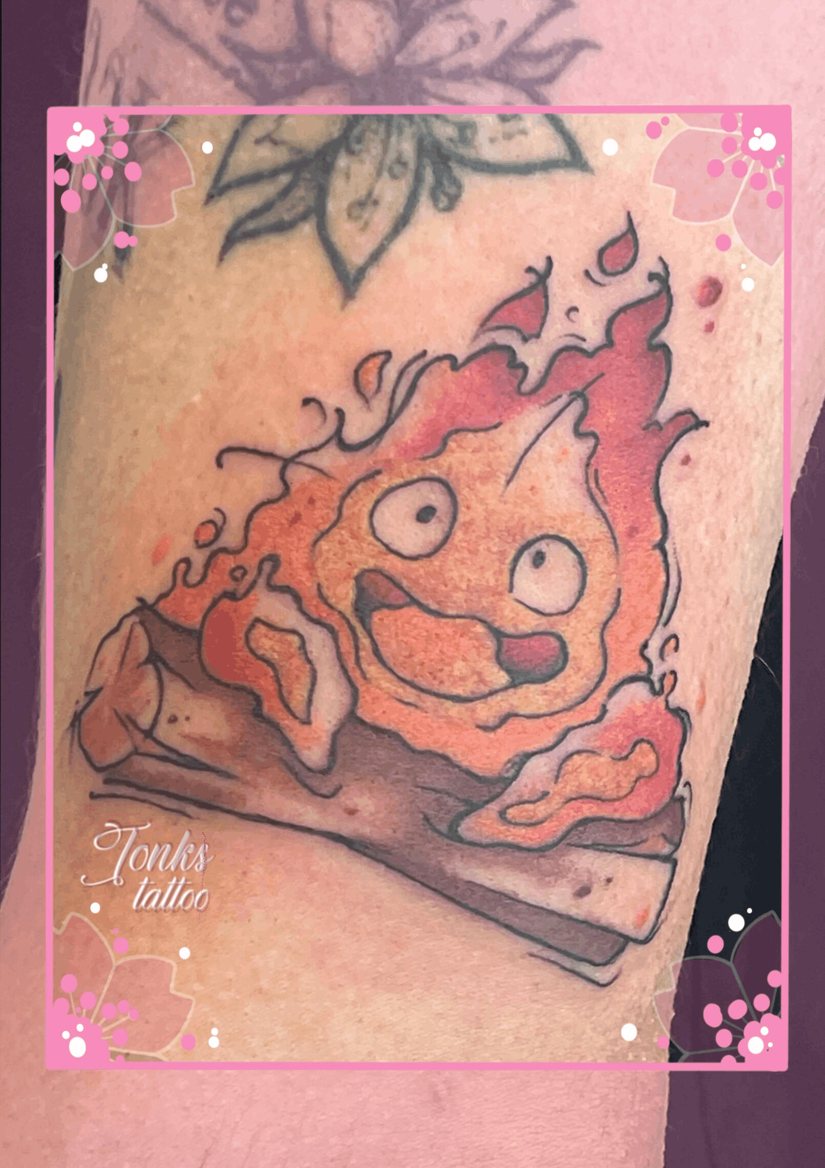 Ghibli calcifer effet croquis aquarelle couleur