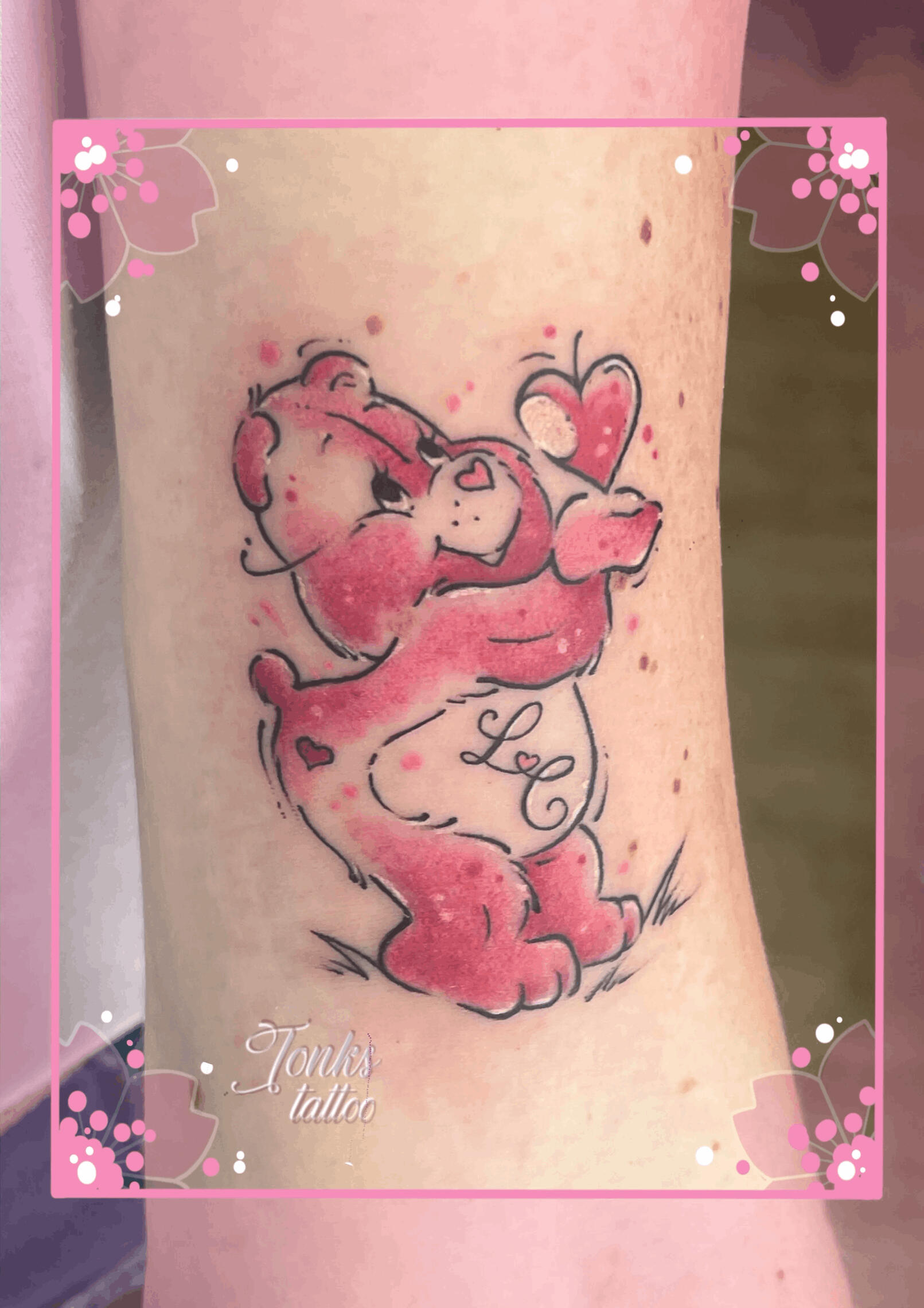 bisounours Tattoo bisounours effet croquis couleur aquarelle